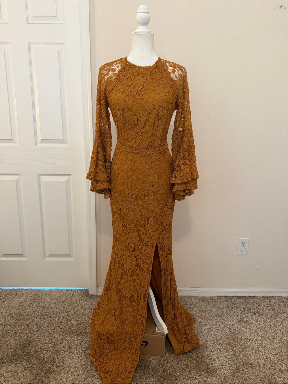 Baltic Born Sedona Rust Floral Lace Long Gown Size L Autumn Wedding Bridesmaid